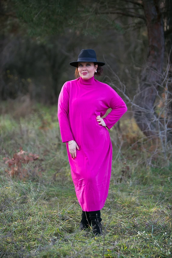 Marcella kötött ruha - pink