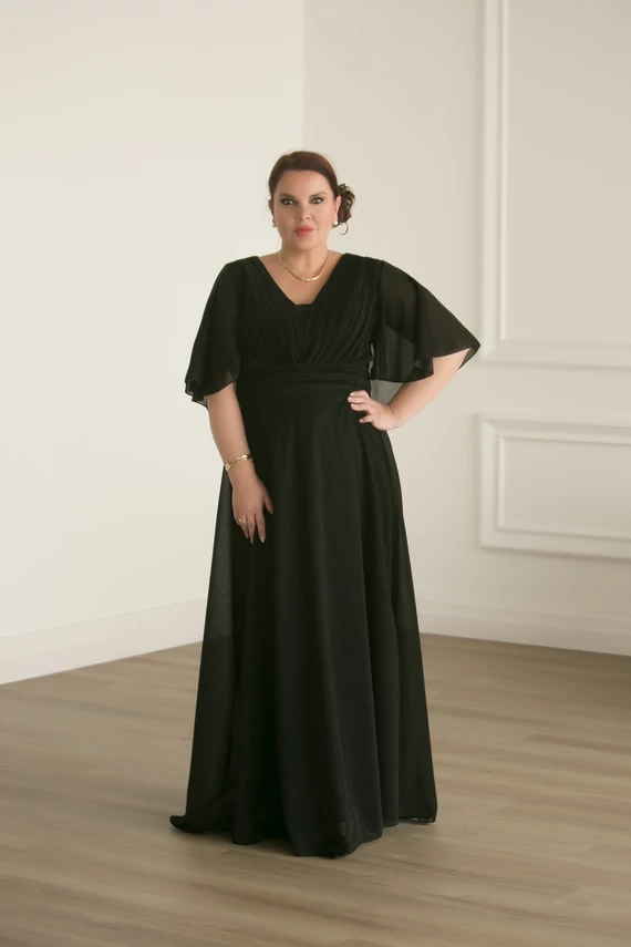 Laura estélyi ruha - fekete csillámos