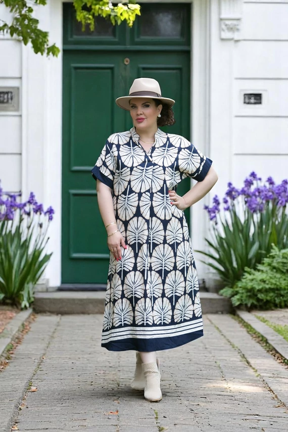 Ginkgo ruha - navy kék