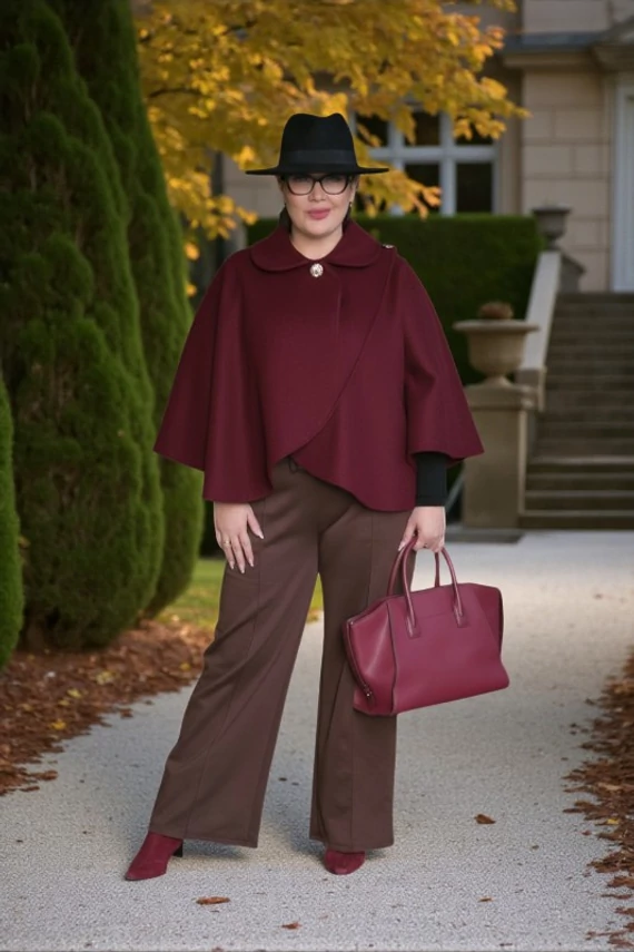 Ciara pelerinke - bordó