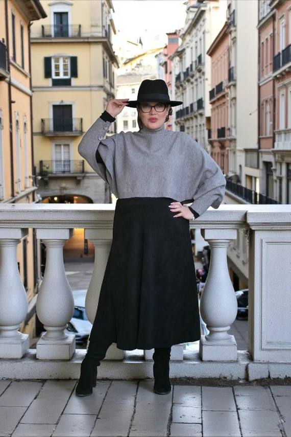 Kordbársony szoknya - fekete