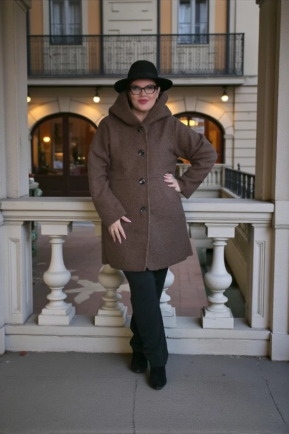 Fahéj buklékabát gyapjúval