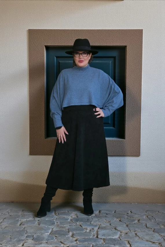 Odette kötött felsőrész - francia kék