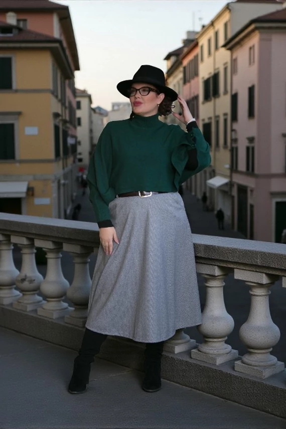 Odette kötött felsőrész - fenyőzöld