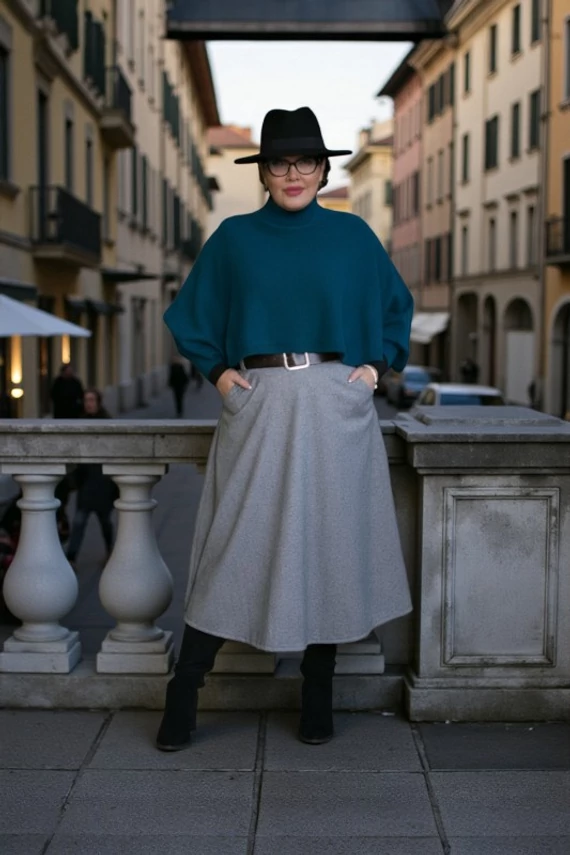 Odette kötött felsőrész - pávakék